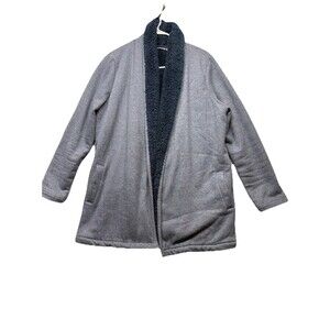 LL BEAN Sherpa-Lined Cozy Cardigan Jacket Women’s M Blue #505470